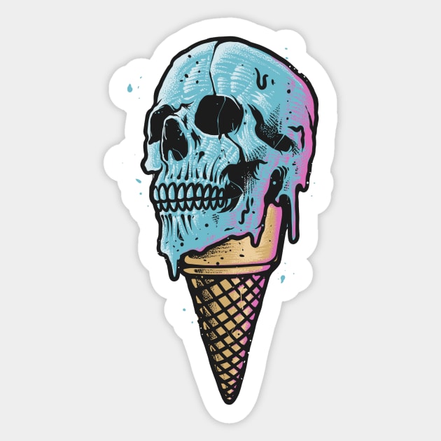 Ice cream skull Sticker by vhiente